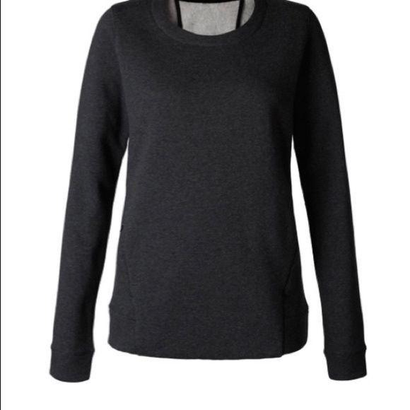 Lululemon & go Endeavor long sleeve heathered black cutout sweater size 4 - Picture 3 of 14